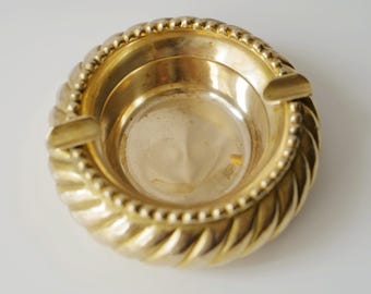 Collectible Gold-Toned Ashtray. French Vintage. Mother's Day Gift @ Medowski Paris
