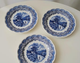 Set of 3 Vintage Italian Plates. Swiss Landscape Series @ Medowski Paris