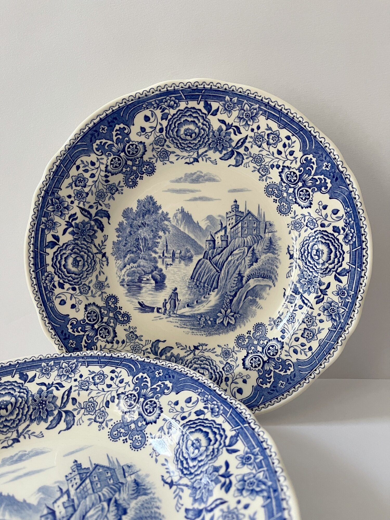 Assiettes à Soupe Vintage Ensemble Villeroy & Boch. Ensemble de 4. Burgenland Blue Print @ Medowski