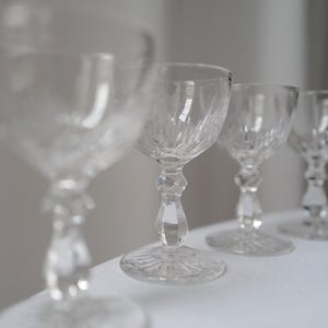 Vintage Cut Crystal Cordial Glasses - Set of 4 - Made in France