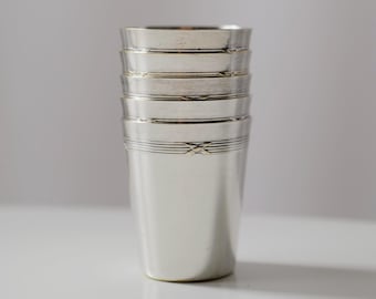 Set of 5 Silver-Plated Shot Glasses. Mother's Day Gift @ Medowski Paris