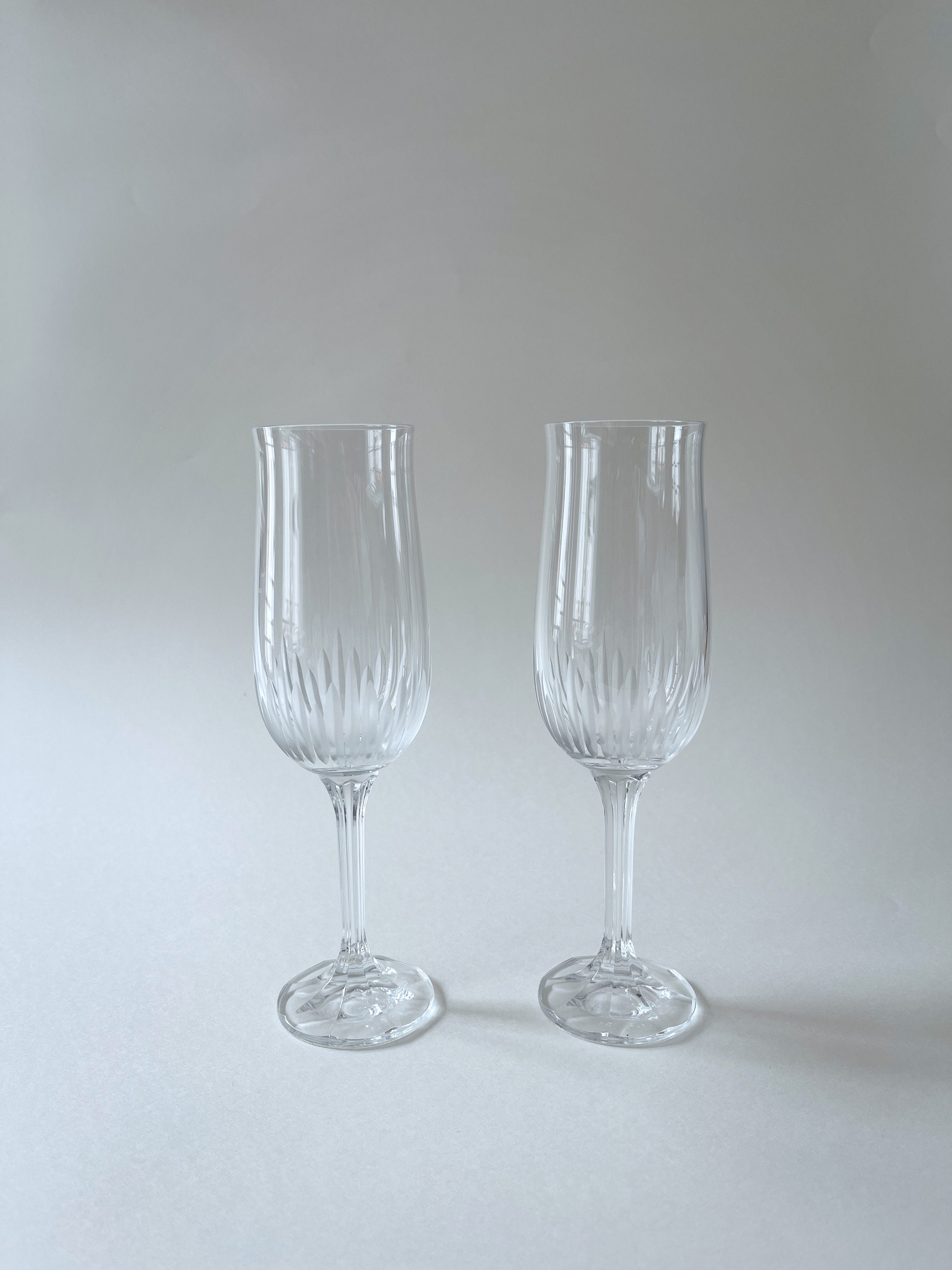 Verres de Flûte à Champagne Vintage. Ensemble 2. Cadeau Ménage. Emballage Cadeau Personnalisé @ Medo