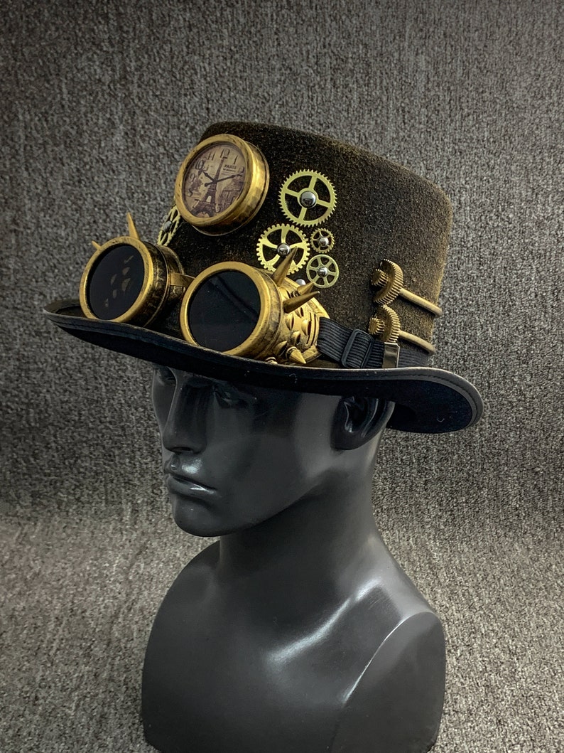 Black Felt Top Hat Steampunk Victorian Charles DIY Hat | Etsy