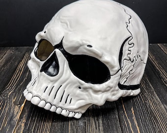 Full Face Skull Masquerade Halloween Day of the Dead Mask Costume, Scary Ghost Cosplay Mask Skeleton