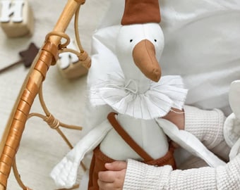 Gans naaipatroon pdf | Linnen gans met kleding | Patroon alleen gevulde gans Geen tutorial