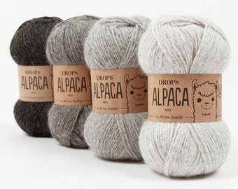 Alpakagarn, Sockenwolle, Strickwolle, Naturfasergarn, Alpakawollegarn, Alpakafaser, DROPS ALPACA, Sportgewichtsgarn, Superfine Alpaka