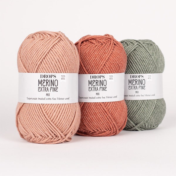 DK Merino yarn Garnstudio DROPS design Merino Extra Fine - 100% extra fine merino DK knitting wool - 50 grams