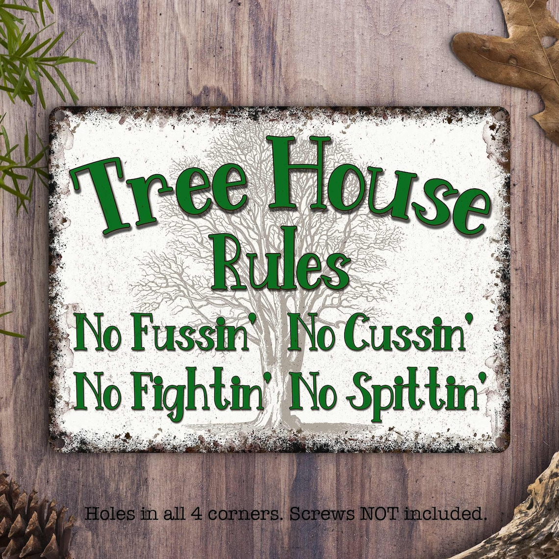 Treehouse Rules Tree House Rules Metal Sign Rustic Wall or Yard Decor for | Etsy