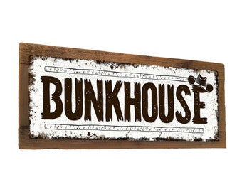 Rustic Metal Bunkhouse Sign | Farmhouse, Ranch, VRBO, BnB, Boy's Room Decor | Gifts for Cowboy, Cowgirl, Buckaroo, Cowpuncher, Rodeo Rider