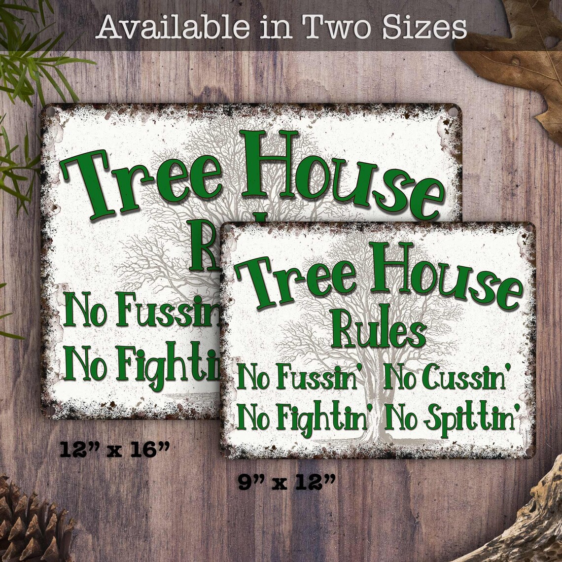 Tree House Rules Metal Sign Rustic Wall or Yard Decor for | Etsy