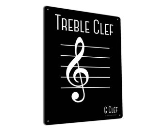 Treble Clef | Metal Sign | Music Themed Wall Decor for Music Room, Studio | Gifts for Musicians, Producers, Songwriters, Teachers & Singers