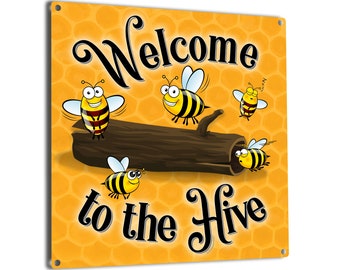 Welcome to the Hive | Metal Sign | Gifts for Beekeepers, Bee Lovers, Kids, Teachers, Farmers | Great for Crafters and Wreath Makers