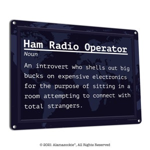 Ham Radio Operator Definition for Introverts | Metal Sign | Gifts for Amateur, Hobby or Professional Operators, Technicians, Dispatchers