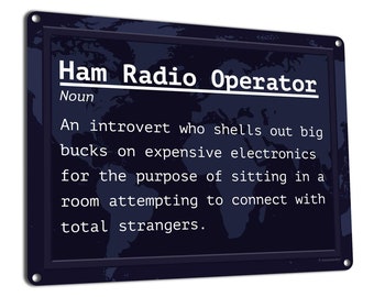 Ham Radio Operator Definition for Introverts | Metal Sign | Gifts for Amateur, Hobby or Professional Operators, Technicians, Dispatchers