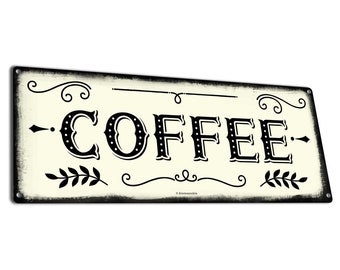 Coffee | Metal Sign | Vintage Farmhouse Decor For Home, Restaurant or Business | Gifts for Mom, Grandma, Chefs, Housewarming, Remodels