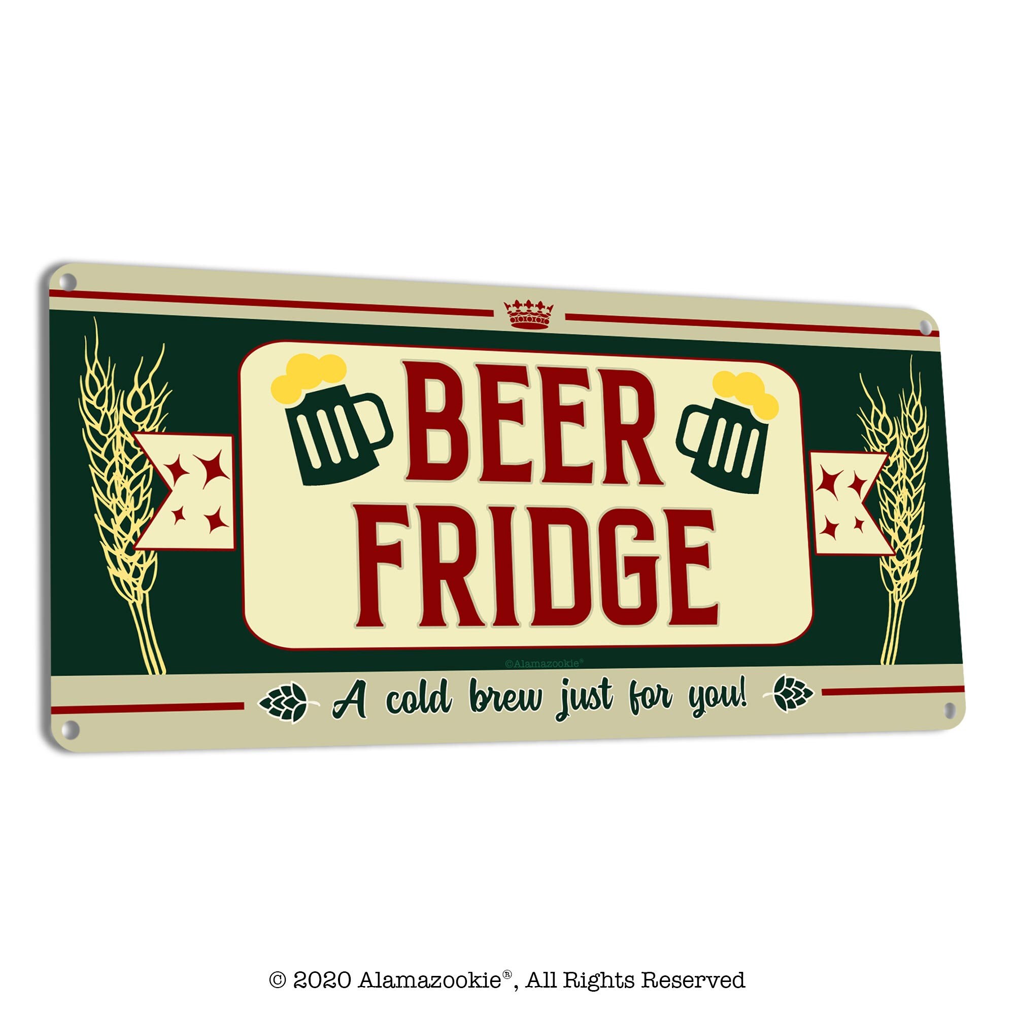 Beer Fridge Metal Beer Lover Sign Home & Bar Decor for Etsy