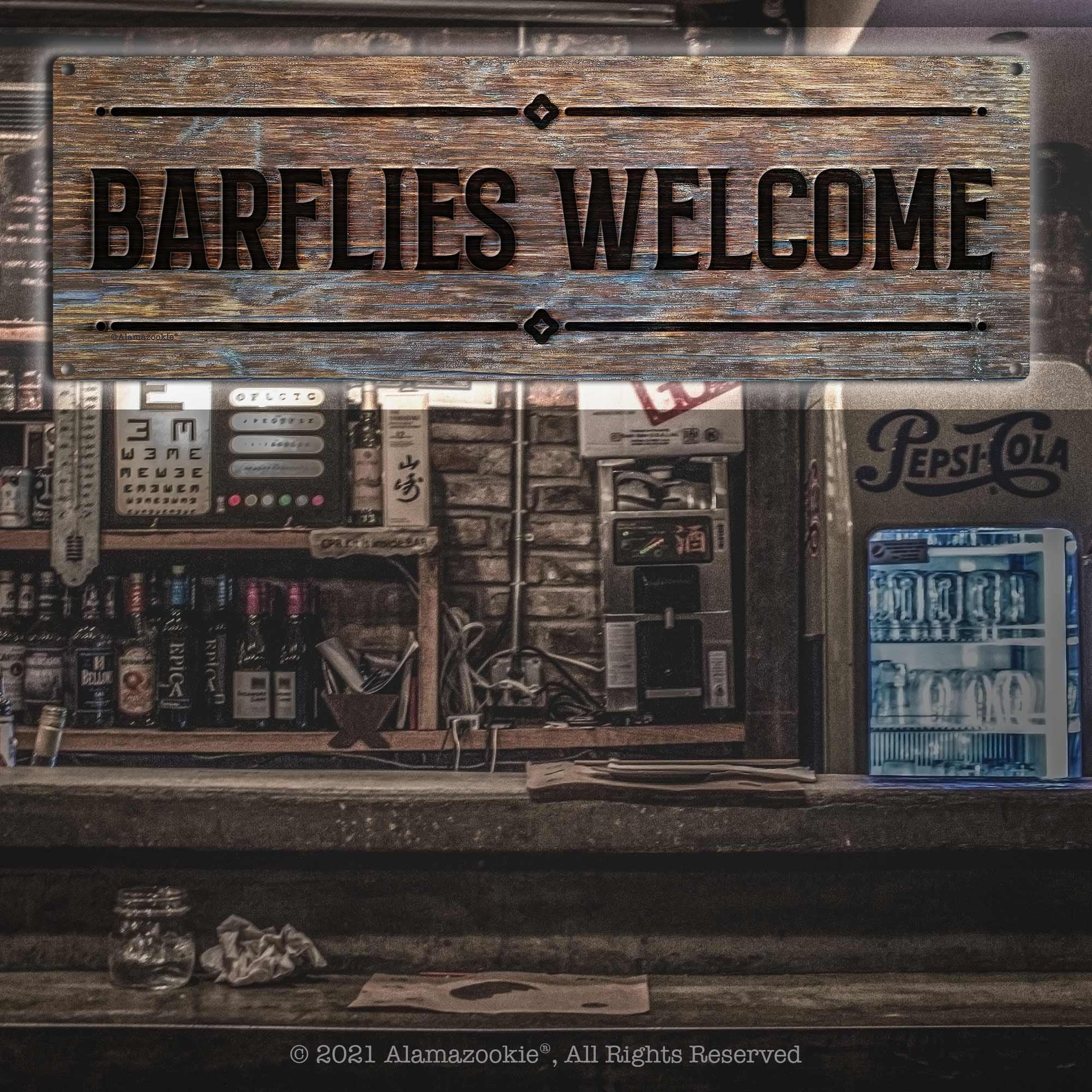 Barflies Welcome Metal Sign Home & Bar Decor for Garage | Etsy
