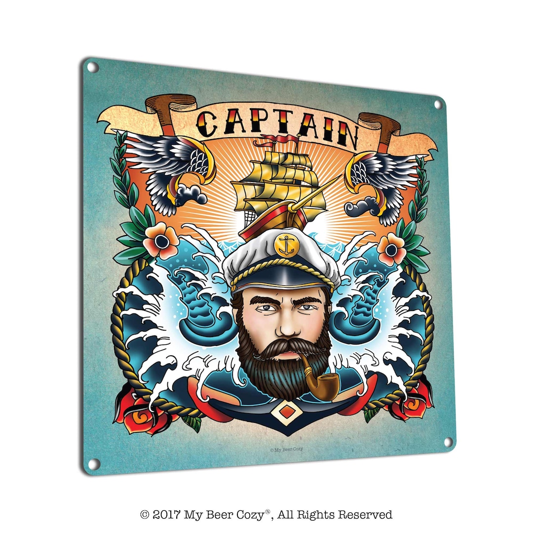 Captain | Metal Sign | Nautical Decor for Home, Lake or Beach House ...