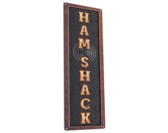 Ham Shack | Metal Sign Wall Decor & Gifts for Amateur, Hobby or Professional Ham Radio Operators, Ham Instructors, Technicians, Dispatchers
