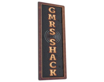 GMRS Shack | Metal Sign Wall Decor & Gifts for Amateur, Hobby Ham Radio Operators, General Mobile Radio Service Instructors, Dispatchers