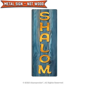 Shalom | Metal Sign | Jewish Art Wall Decor | Hebrew Greeting or Farewell Sentiment, Expression of Goodwill and Harmony | Gifts for Jews