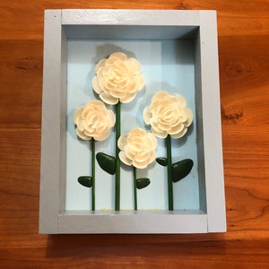 Sea Shell Flowers Shadow Box Wall Art