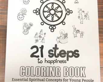 21 Steps to Happiness Coloring Book | Leslee Hare | New Coloring Book | Proceeds Benefit Meditation Center