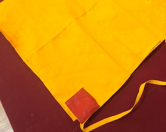 Saffron Mandala Cloth or Prayer Book Cover | Cotton | Handmade in Nepal | 34 x 34 inches |