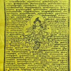 Green Tara Mantra Prayer Flags | Screen-Printed | 14x17inches | 1 set of 25 flags