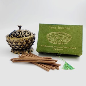 Tara Incense Handmade By Buddhist Nuns Gift Box | Lowest Price | Tibetan Incense from Khachoe Ghakyil Ling Nunnery | 4 Inch Long Sticks