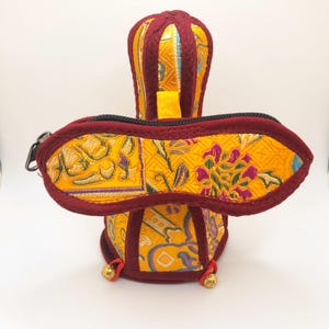 Tibetan Bell & Dorje Cover with Zipper | Fits 5 Inch Tall Bell | Made with Brocade | Handmade