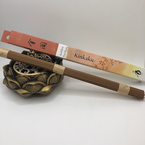 Shoyeido Golden Pavilion Japanese Incense | Sandalwood, Patchouli, and Cinnamon | 8.75 Inches | 35 Sticks