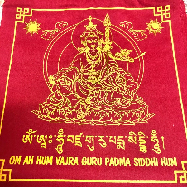 Guru Rinpoche(Padmasambhava) Mantra Prayer Flags 8x8 inch