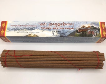 Thrangu Monastery Mentsee Khang Special Tibetan Incense | Handmade By Buddhist Monks | Made In Nepal | 30 Incense Sticks | 8 Inches Long