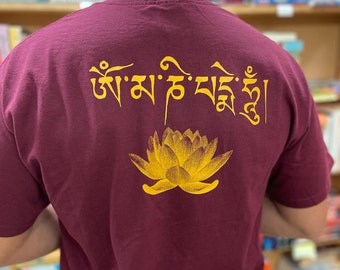 Nothing Happens Screen Printed T-Shirt | Om Mani Peme Hum Mantra | Buddhist Shirt