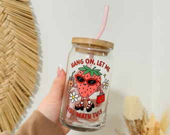 Girlmath Beer Can Glass | Coffee Glass for Coffee Lovers | Aesthetic Iced Coffee Cup | Girlmath gift