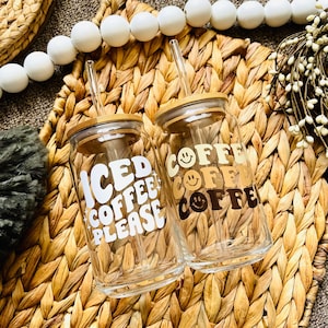 Aesthetic Beer Can Glass | 16oz Iced Coffee Glass | Trendy Coffee Glass | Mother's Day Gift for her | Mother's Day Coffee Cup