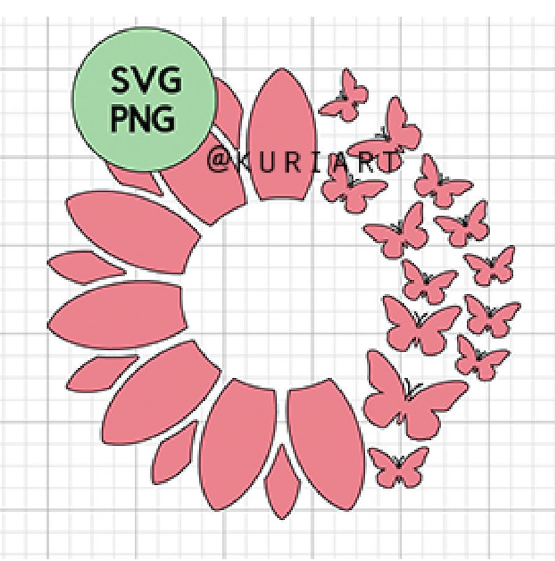 Download Sunflower with Butterflies Starbucks SVG file Custom Logo ...