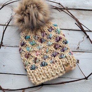 Lotus Flower Beanie Handmade Gifts For Toddler Hat Made With Merino Wool Warm Kids Winter Accessories Luxury Hand-Knit Beanies