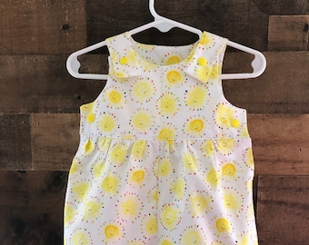 Happy Suns Bubble Romper with Snaps Summer Romper, Short Romper, Girl's Romper, Toddler Romper