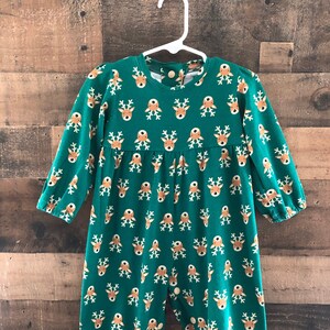 Christmas Reindeer Long Sleeve Baby Girl Romper.  Toddler Romper, Baby Romper, Little Girl Romper