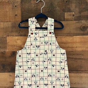Vintage Mickey Overall Short Romper made with licensed Disney Fabric. Toddler/Kid&#39;s Overall Romper.