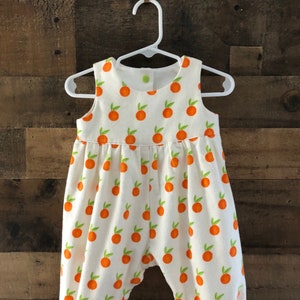 Little Cutie Clementine Flannel Romper