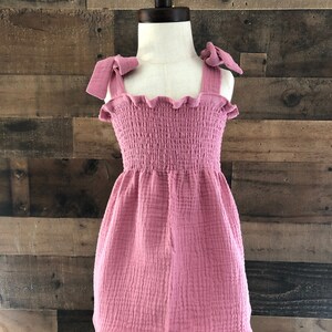 Black Raspberry Ice Cream Smocked/Shirred Double Gauze Sundress.
