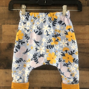 Baby Jogger/Harem Pant / Revisable Jogger Pant/Reversible Harem Pant: Scattered Flowers