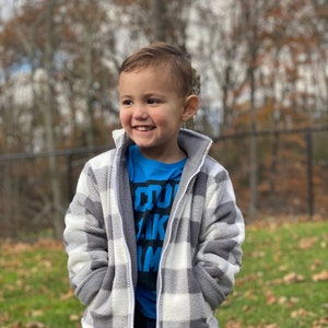 Red and Black Buffalo Check Fleece Jacket Kids/ Lined Fleece