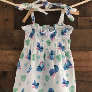 Hula Dude Shirred Sundress made with Licensed Disney Fabric