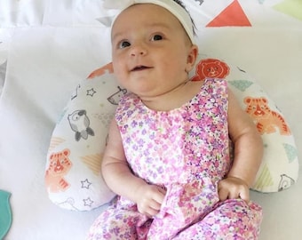 Floral Baby Romper with Snaps, Soft Cotton Toddler Outfit