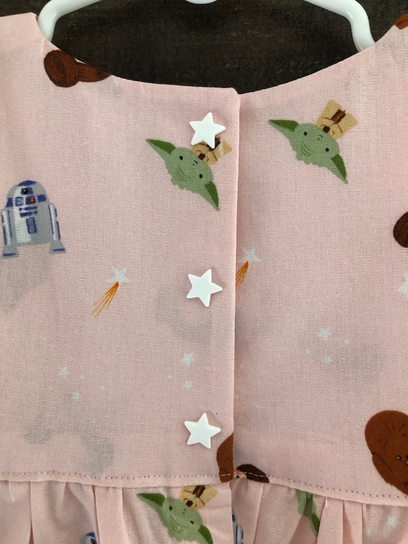 Baby Girl, Little Girl dress made with licensed STAR WARS fabric image 2