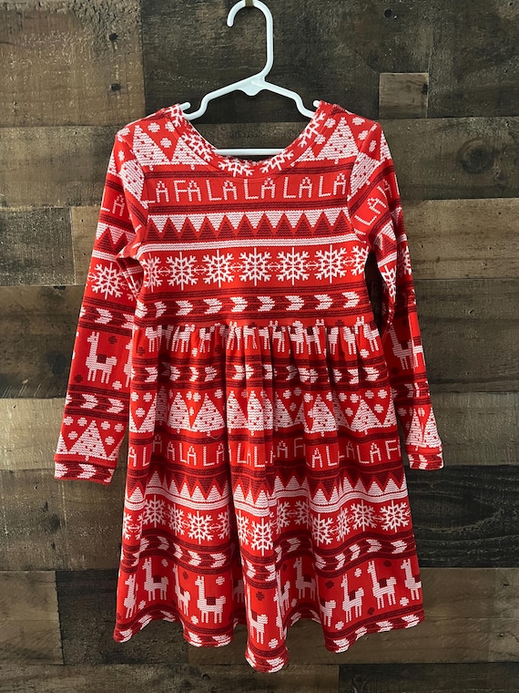 Nordic Christmas Knit Dress: Baby Girl Holiday Outfit